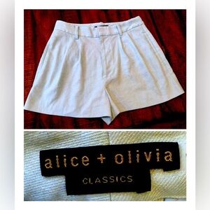Alice + Olivia High Waist Cream Shorts
